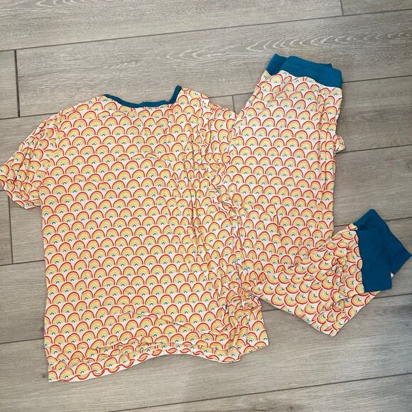 Little Sleepies Women’s Primary Rainbows PJs XXL Pajama Set Bamboo Matching - Picture 5 of 6